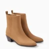 Ankle boots - faux suede light brown