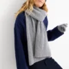 Cashmere beanie - ribbed gray
