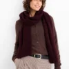 Cashmere beanie - ribbed bordeaux