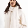 Cashmere beanie - ribbed cremewhite