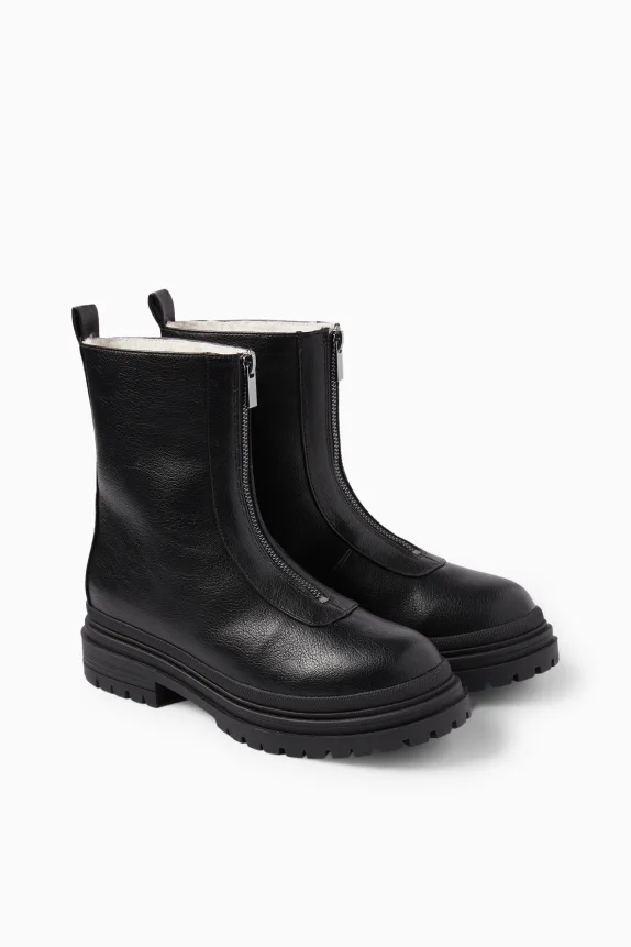 Ankle boots - faux leather black
