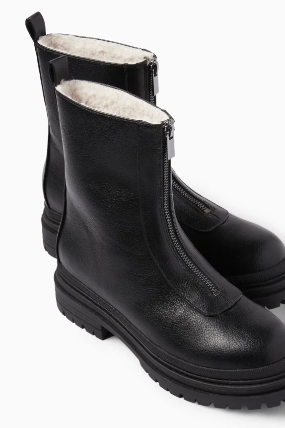 Ankle boots - faux leather black
