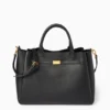 Large shopper with detachable bag strap - faux leather black