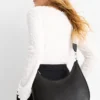 Crossbody bag with detachable bag strap - faux leather black