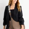 Crossbody bag with detachable bag strap - faux leather light brown