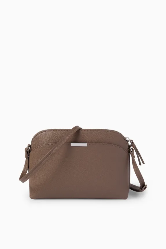 Crossbody bag - faux leather dark brown