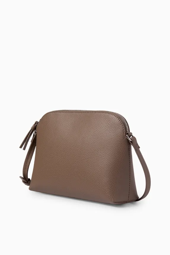Crossbody bag - faux leather dark brown