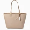 Large shopper - faux leather light beige