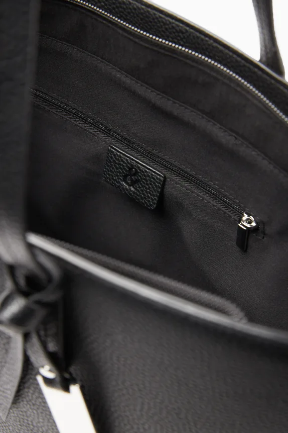 Large shopper - faux leather black