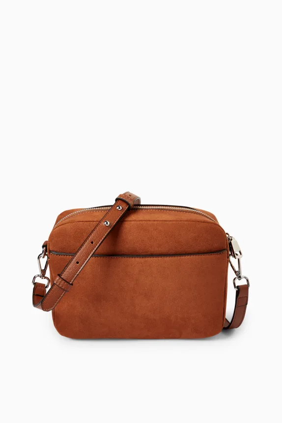 Crossbody bag with detachable bag strap brown