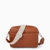 Crossbody bag with detachable bag strap - faux leather brown