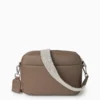 Crossbody bag with detachable bag strap - faux leather taupe