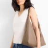 Shoulder bag - faux leather light brown