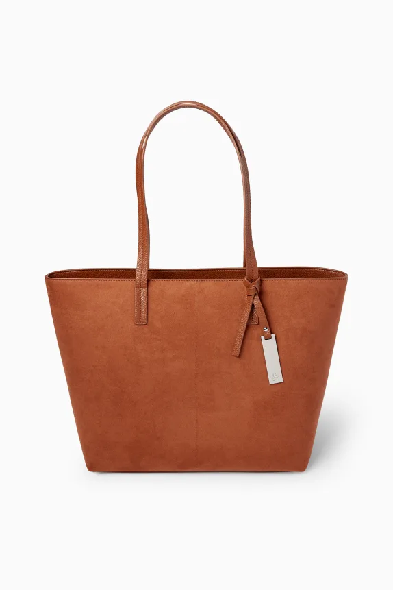 Large shopper - faux suede brown