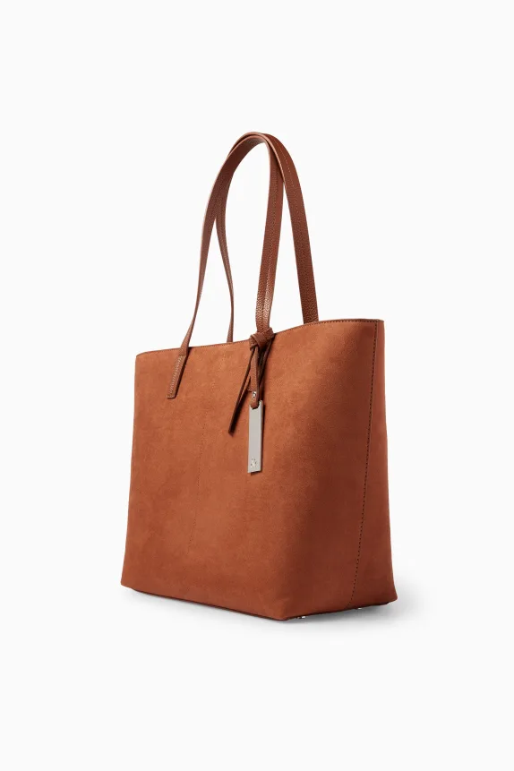 Large shopper - faux suede brown