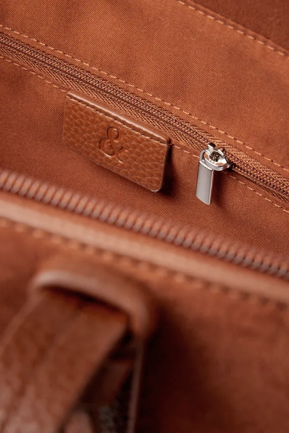 Large shopper - faux suede brown