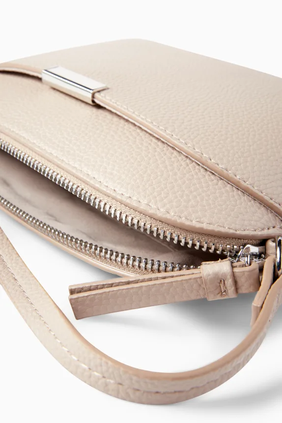 Crossbody bag - faux leather light beige