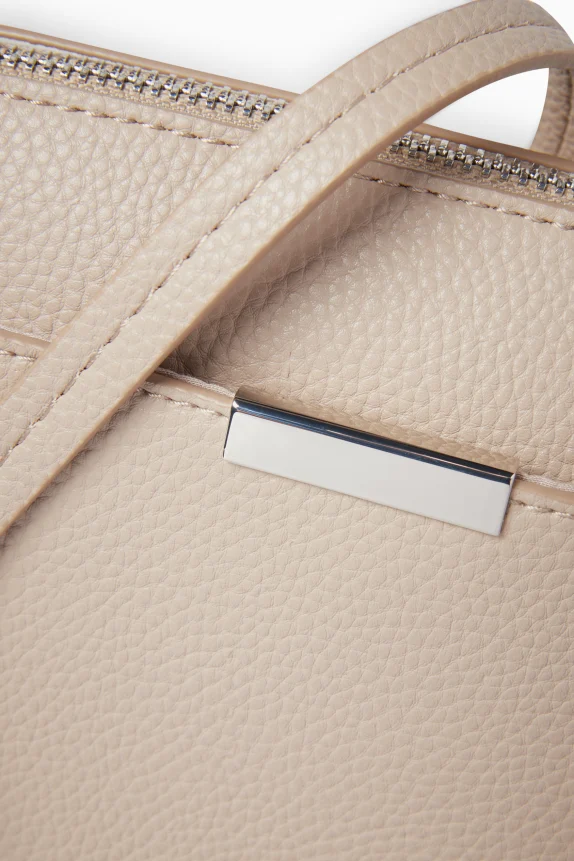 Crossbody bag - faux leather light beige