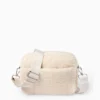 Teddy fur crossbody bag with detachable bag strap creme