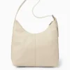 Shoulder bag - faux leather beige