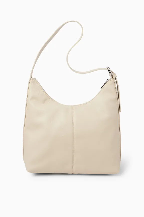 Shoulder bag - faux leather beige