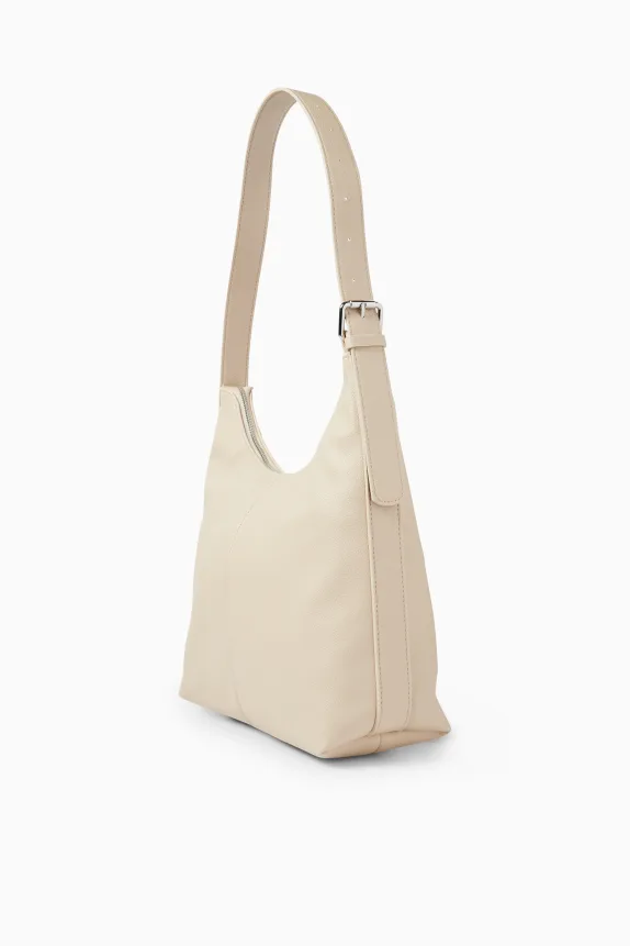 Shoulder bag - faux leather beige