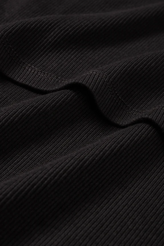 Nursing T-shirt - slim fit - ribbed black