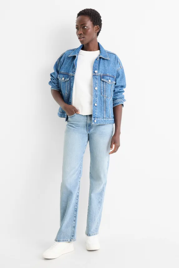 Straight jeans - high waist - LYCRAÂ® denim-light blue