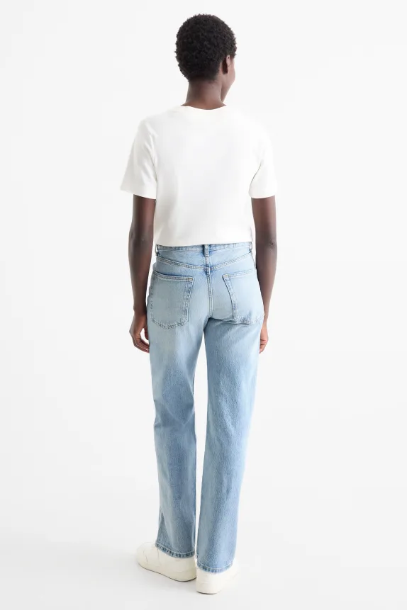 Straight jeans - high waist - LYCRAÂ® denim-light blue