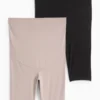 Multipack of 2 - maternity cycling shorts black / beige