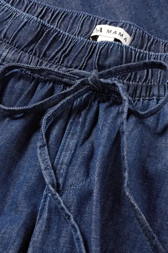 Maternity trousers - wide leg - denim look denim-dark blue