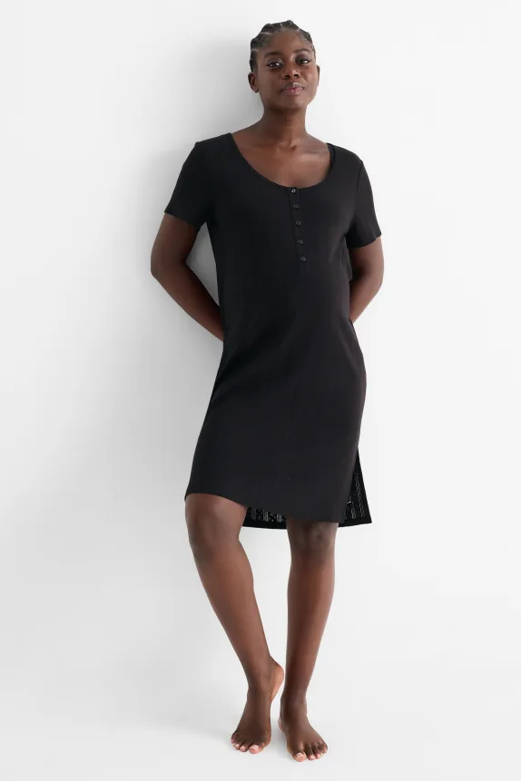 Nursing nightdress black