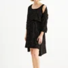 Set - nursing nightdress and dressing gown - 2 piece black