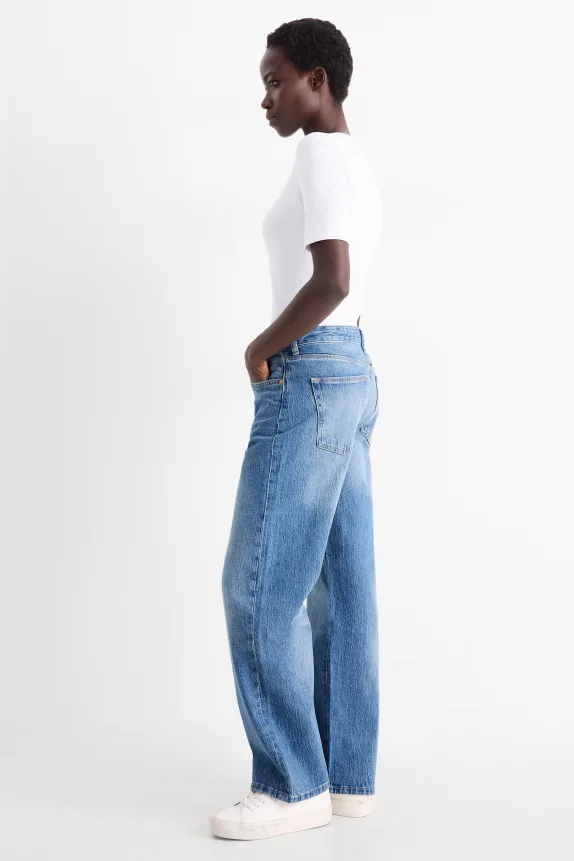 Straight jeans - high waist - LYCRAÂ® denim-light blue