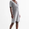 Nursing nightdress - polka dot light gray-melange