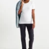 Maternity chinos with belt - slim fit dark blue
