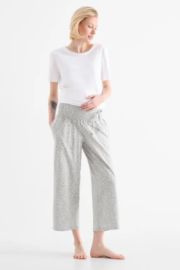 Maternity pyjama bottoms - patterned light gray