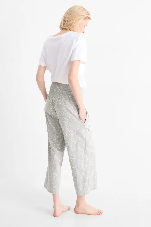 Maternity pyjama bottoms - patterned light gray