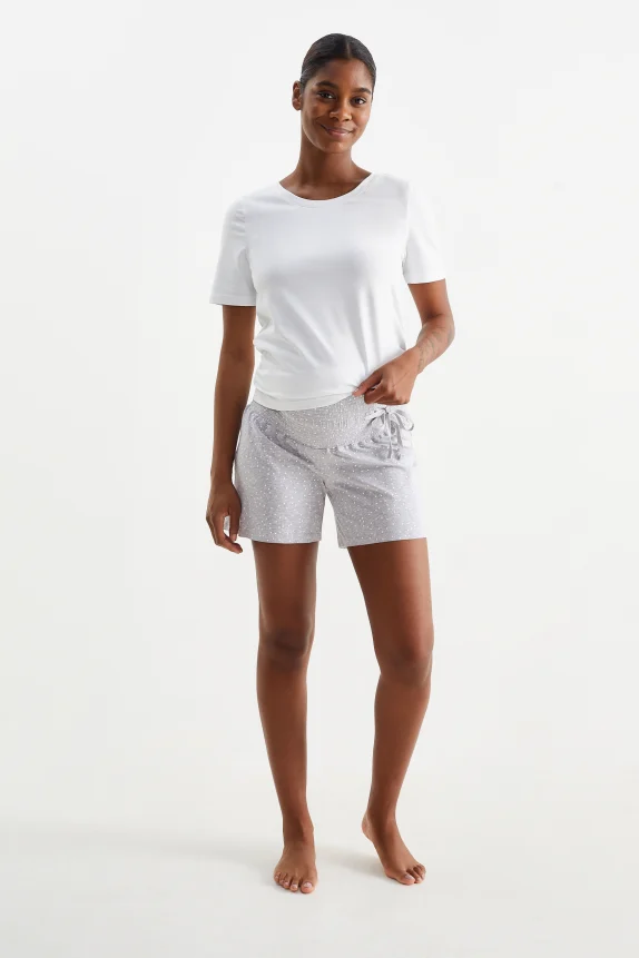 Multipack of 2 - maternity pyjama bottoms and shorts light gray-melange