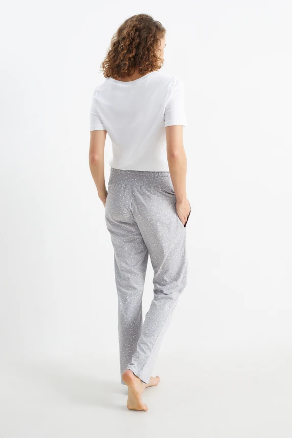Maternity pyjama bottoms - polka dot gray