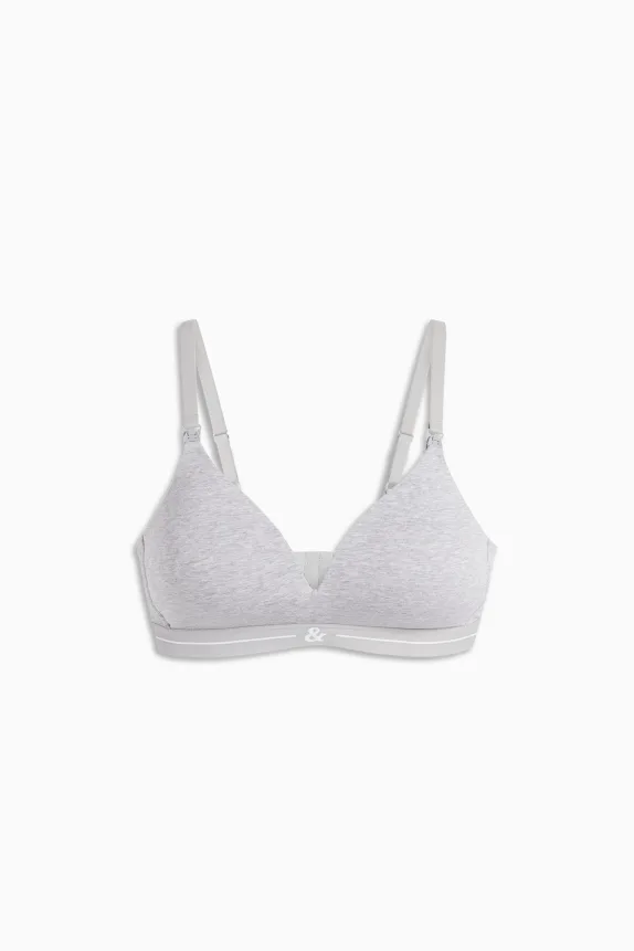 Non-wired nursing bra - padded gray