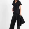 Maternity trousers - palazzo black