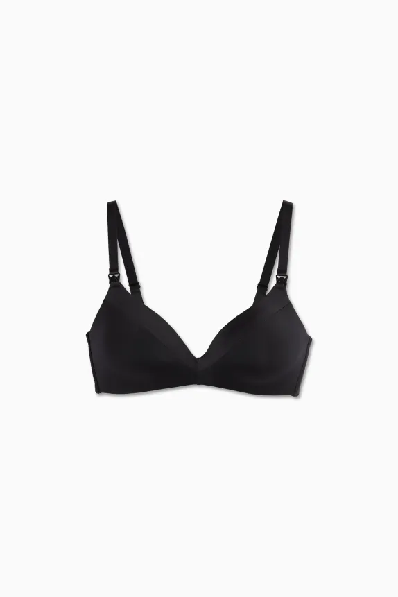Non-wired nursing bra - padded black
