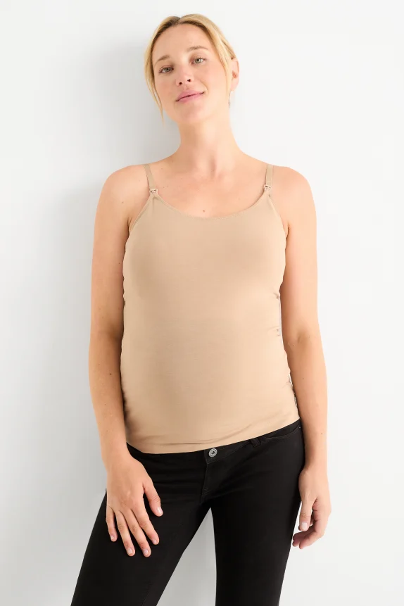 Multipack of 2 - nursing top taupe
