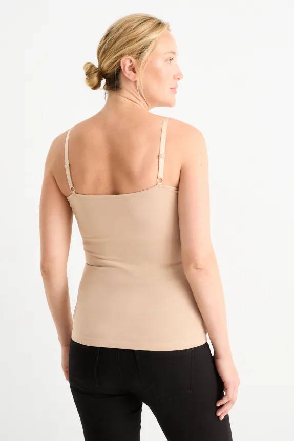 Multipack of 2 - nursing top taupe
