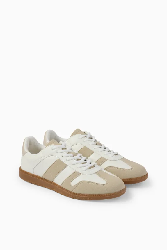 Trainers - faux leather white / beige