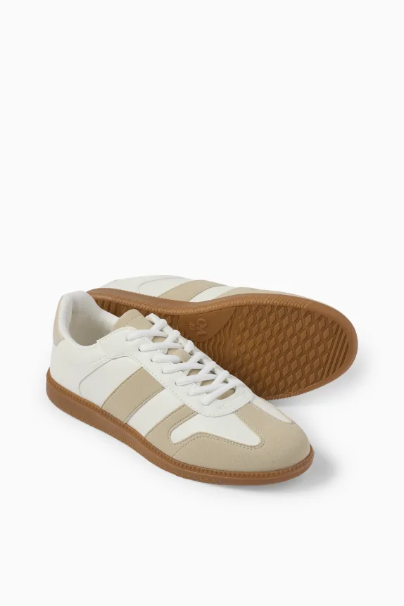 Trainers - faux leather white / beige