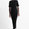 T-shirt dress - ribbed black