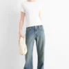 Baggy jeans - mid-rise waist blue denim