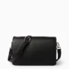 Crossbody bag with detachable bag strap - faux leather black